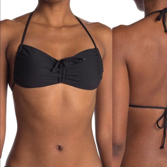VYB Rem Cinched Bandeau Bikini Top Black Size XL - Picture 1 of 8